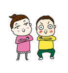 男の子と女の子の陽気な双子（個別スタンプ：35）