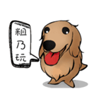 ダックスフント犬クリーム（個別スタンプ：2）