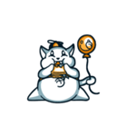 Chubby cat with a balloon（個別スタンプ：6）