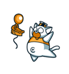 Chubby cat with a balloon（個別スタンプ：13）