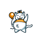 Chubby cat with a balloon（個別スタンプ：14）