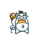 Chubby cat with a balloon（個別スタンプ：19）