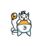 Chubby cat with a balloon（個別スタンプ：32）