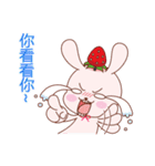 Little strawberry rabbit（個別スタンプ：36）