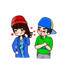 Lovey Dovey Boyfriend Girlfriend（個別スタンプ：9）