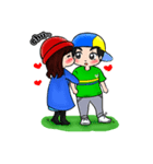 Lovey Dovey Boyfriend Girlfriend（個別スタンプ：14）
