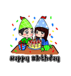 Lovey Dovey Boyfriend Girlfriend（個別スタンプ：34）