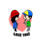 Lovey Dovey Boyfriend Girlfriend（個別スタンプ：35）