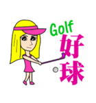 Blonde playing golf（個別スタンプ：6）