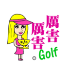 Blonde playing golf（個別スタンプ：8）