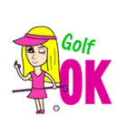 Blonde playing golf（個別スタンプ：9）