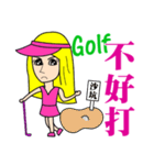 Blonde playing golf（個別スタンプ：13）