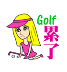 Blonde playing golf（個別スタンプ：20）