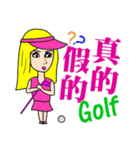 Blonde playing golf（個別スタンプ：25）