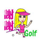 Blonde playing golf（個別スタンプ：30）