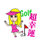 Blonde playing golf（個別スタンプ：38）