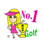 Blonde playing golf（個別スタンプ：39）