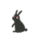もふもふ黒ウサギ（個別スタンプ：1）
