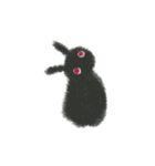 もふもふ黒ウサギ（個別スタンプ：8）