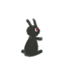 もふもふ黒ウサギ（個別スタンプ：35）
