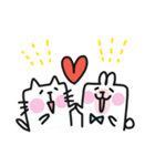 Happy bunny＆cat（個別スタンプ：11）