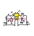 Happy bunny＆cat（個別スタンプ：21）