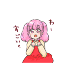 colorful girlsスタンプ（個別スタンプ：1）
