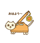 白猫クレーン車（個別スタンプ：1）