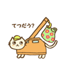 白猫クレーン車（個別スタンプ：4）