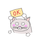 灰白 ねこはち（個別スタンプ：1）