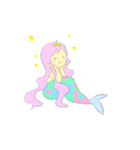 パステルカラーの人魚姫とイルカ（個別スタンプ：4）