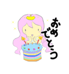 パステルカラーの人魚姫とイルカ（個別スタンプ：6）