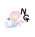 パステルカラーの人魚姫とイルカ（個別スタンプ：9）