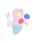 パステルカラーの人魚姫とイルカ（個別スタンプ：10）