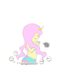 パステルカラーの人魚姫とイルカ（個別スタンプ：12）