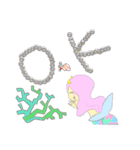 パステルカラーの人魚姫とイルカ（個別スタンプ：17）
