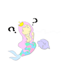パステルカラーの人魚姫とイルカ（個別スタンプ：21）