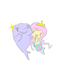 パステルカラーの人魚姫とイルカ（個別スタンプ：29）