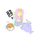 パステルカラーの人魚姫とイルカ（個別スタンプ：31）