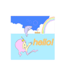 パステルカラーの人魚姫とイルカ（個別スタンプ：39）