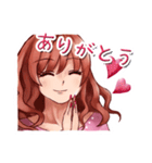 誰にでも使える！赤髪の女の子のスタンプ（個別スタンプ：1）