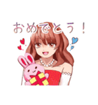 誰にでも使える！赤髪の女の子のスタンプ（個別スタンプ：14）
