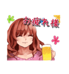 誰にでも使える！赤髪の女の子のスタンプ（個別スタンプ：15）