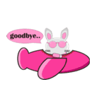 The pink rabbit is friendly（個別スタンプ：2）