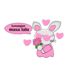 The pink rabbit is friendly（個別スタンプ：3）