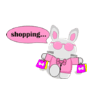 The pink rabbit is friendly（個別スタンプ：4）