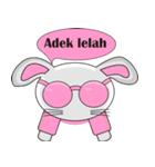 The pink rabbit is friendly（個別スタンプ：7）