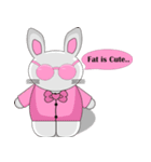 The pink rabbit is friendly（個別スタンプ：8）