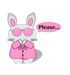 The pink rabbit is friendly（個別スタンプ：9）