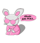 The pink rabbit is friendly（個別スタンプ：10）